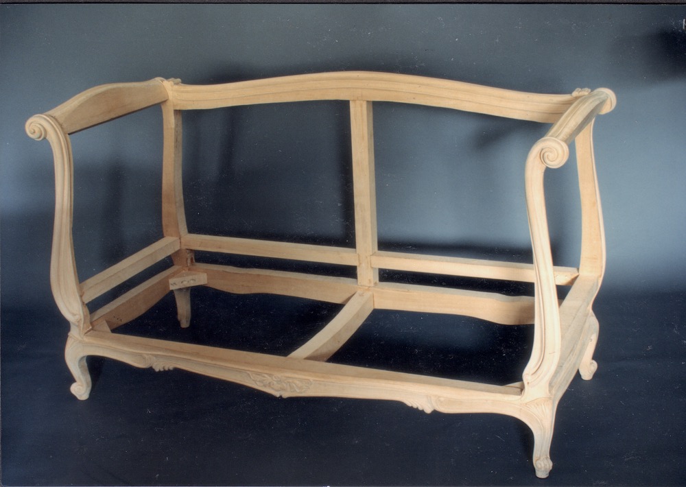 Traditional Couch commision. Carved wood